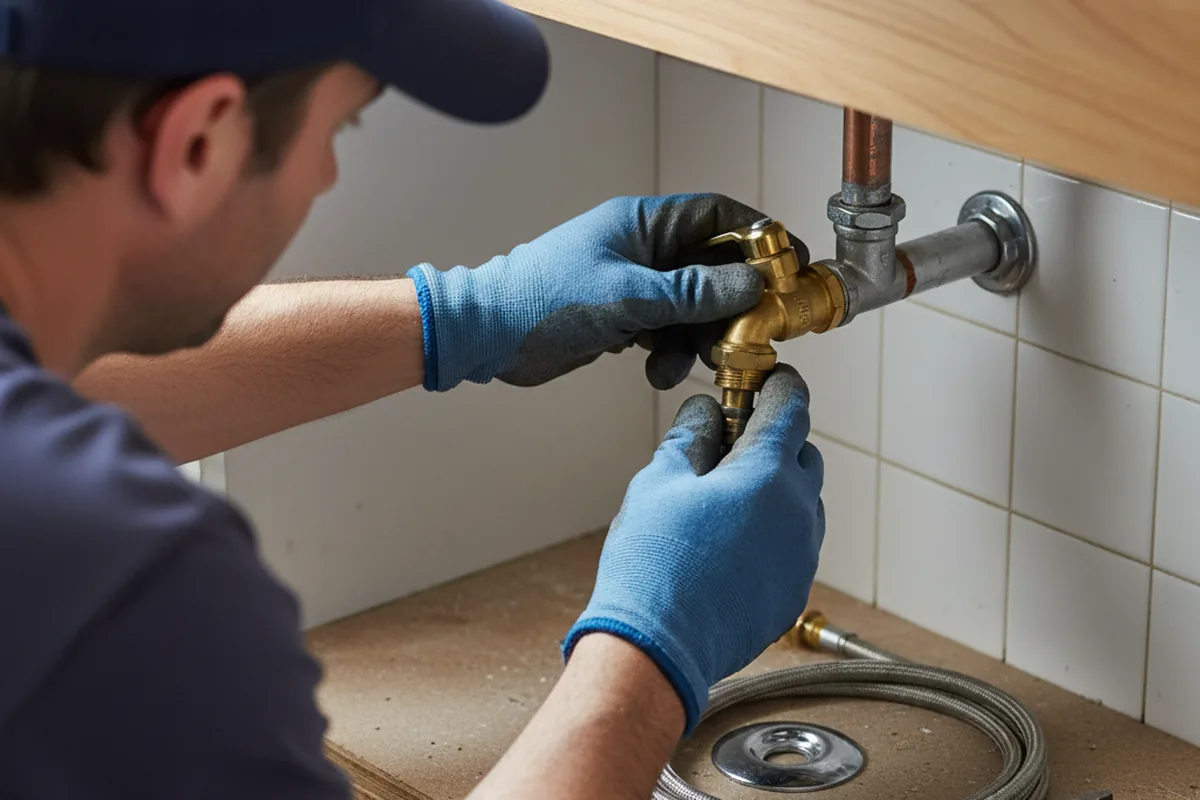 Shutoff valve and fitting work during Burst Pipe Repair in Bloomfield Hills
